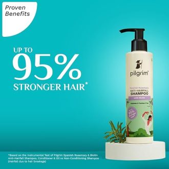 Pilgrim Spanish Rosemary & Biotin Anti Hairfall Shampoo for Reducing Hair Loss & Breakage | Upto 95% stronger hairs | Suitable for all hair types | For Men & Women 200ml - Image 3