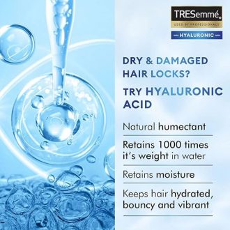 TRESemme HYALURONIC Moisture Boost Shampoo, with Hyaluronic Acid, Sulphate Free & Paraben Free, for Dry Hair, 370 ml - Image 3