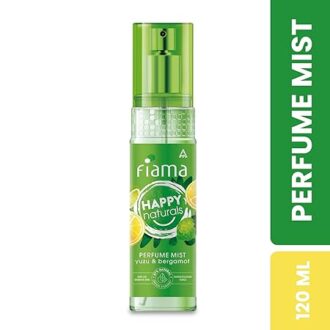 Fiama Happy Naturals Yuzu & Bergamot Perfume Spray, 120ml, Citrus & Aromatic, 24 hrs Fragrance, Safe on Sensitive Skin - Image 2