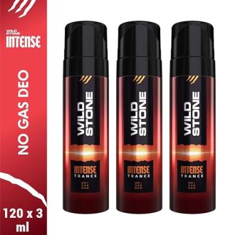 Wild Stone Intense Trance No Gas Deodorants for Men, Long Lasting Body Perfume, Pack of 3 (120ml each) - Image 2