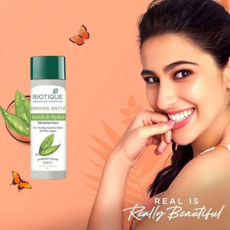 Biotique Morning Nectar Flawless Skin Moisturizer Lotion L Prevents Dark Spots, Blackheads And Blemishes L Visibly Flawless Skin L Nourishes And Hydrates Skin L All Skin Types L 190Ml - Image 4