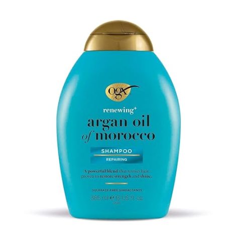 OGX Renewing + Argan Oil of Morocco Hydrating Hair Shampoo, Cold-Pressed Argan Oil to Help Moisturize, Soften & Strengthen Hair, Paraben-Free with Sulfate-Free Surfactants, 385 g