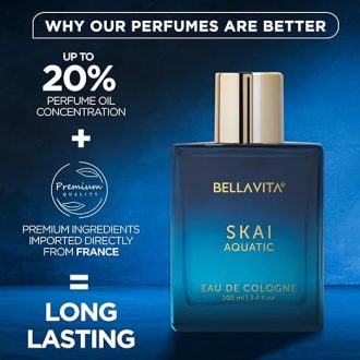 Bella Vita Luxury Skai Aquatic Unisex Eau De Cologne with Bergamot, Lavender & Patchouli|Premium, Long Lasting Woody Fragrance for Men & Women, 100 ML - Image 4