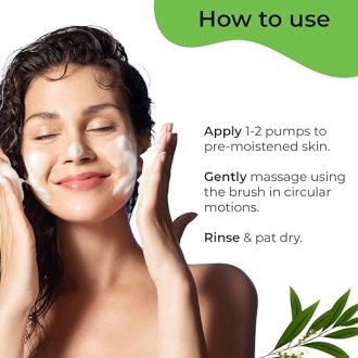 PILGRIM Australian Tea Tree & 1%Salicylic acid Foaming Face wash with brush|Tea Tree face wash with 1%salicylic acid & CICA for oily skin,acne and pimples|Oily skin cleanser for face|Women & Men|120ml - Image 4