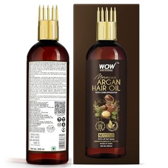 WOW Skin Science Moroccan Argan Hair Oil - WITH COMB APPLICATOR - Cold Pressed - No Mineral Oil & Silicones - 100mL - Image 3