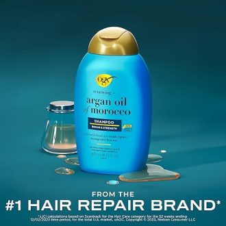OGX Renewing + Argan Oil of Morocco Hydrating Growth Hair Shampoo to Help Moisturize, Soften & Strengthen Hair Paraben Sulfate Free 385 ml - Image 2