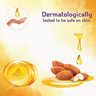 Santoor PureGlo Glycerine Bathing Bar Soap with Almond Oil for Nourished & Glowing Skin| Gentle & Rich Lathering Formula| Refreshing Fragrance| For All Skin Types| 125g, Pack of 6 - Image 5