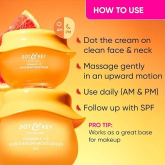 Dot & Key Vitamin C + E Sorbet Super Bright Moisturizer for Face | Vitamin C Face Cream For Glowing Skin | Reduces Skin Dullness | Oil Free & Lightweight | For All Skin Types | 25ml - Image 3