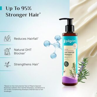 Pilgrim Spanish Rosemary & Biotin Anti Hairfall Shampoo for Reducing Hair Loss & Breakage | Upto 95% stronger hairs | Suitable for all hair types | For Men & Women 200ml - Image 5