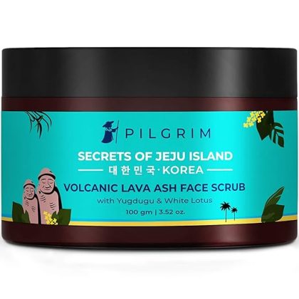 Pilgrim Face Scrub for De Tan, Exfoliation, Glowing Skin, Blackhead Removal, Dry, Oily, Combination Skin, Men and Women, Korean Beauty Secrets, 100g