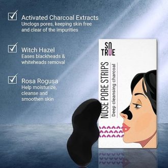 Sotrue Charcoal Nose Pore Deep Cleansing Strips | For Blackheads and Whiteheads Removal | Aloe vera Extract, Activated Charcoal | Pack of 5 Nose Strips - Image 2