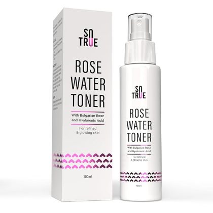 Sotrue Rose Water Spray For Face | Alcohol Free Face Toner with Bulgarian Rose & Hyaluronic Acid 100ml | Skin Refining, Pore Tightening | Suitable for Oily, Acne Prone, Dry and Normal Skin