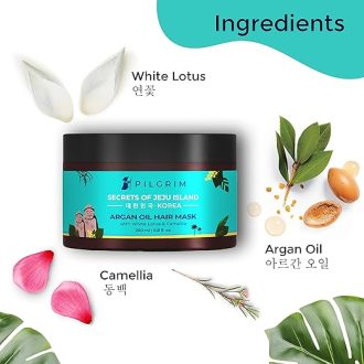PILGRIM Korean Healthy & Shiny Hair Care Kit With Jute Kit Bag | Sulphate Free Shampoo 200ml & Argan Oil Hair Mask 200gm For Gentle Cleansing, Frizz Control, Moisture & Shine - Image 3