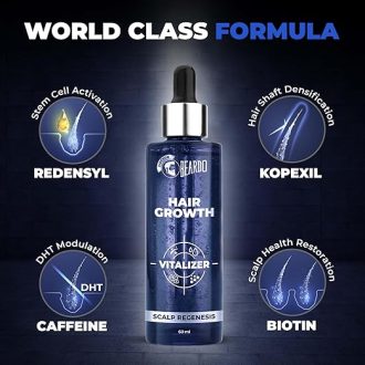 Beardo Hair Growth Serum, 60 ml | Biotin for Hair Growth | Redensyl for Stem Cell Activation | Caffeine product for DHT blocking | non-Sticky | non-oily | non-greasy | Advanced Hair Growth Vitalizer | Hair Growth Oil - Image 2