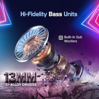 CrossBeats Fury Latest True Wireless Gaming Earbuds, 30ms Ultra Low Latency Noise Cancelling Bluetooth Earbuds with 6 Microphones, AAC, Dual Modes RGB Light, 80hr Playtime, Fast Charge (Black) - Image 5