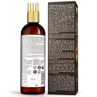 WOW Skin Science Moroccan Argan Hair Oil - WITH COMB APPLICATOR - Cold Pressed - No Mineral Oil & Silicones - 100mL - Image 2