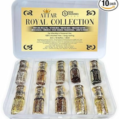Parag Fragrances 10 in 1 Attars Pack/Best Attars Collection For Worship and Personal Use/Long Lasting Attar (Royal Collection) …