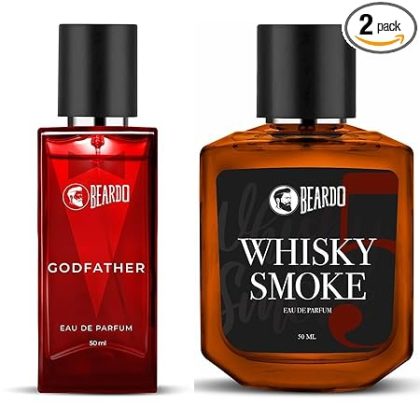 Beardo Whisky Smoke & Godfather Perfume Combo (50 ml x 2) | Spicy, Woody - Oudh Notes of Whisky Smoke & Aromatic, Spicy Notes of Godfather | Lasting Mens Perfume | Ideal gift for men