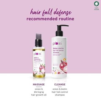 Plum Onion Hair Oil for Hair Fall and Regrowth with Bhringraj Oil, Curry Leaves and Alma Oil I Hair Growth Oil I For Women and Men | Paraben Free I 100ml - Image 2