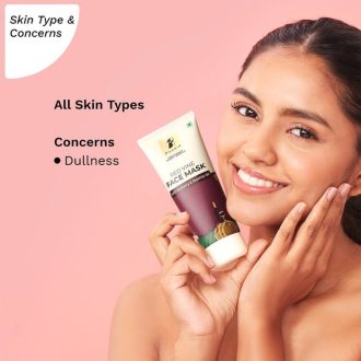 Pilgrim Anti Ageing Red Vine Face Pack & Mask Paste with Mulberry Extracts & Rosehip Oil for Glowing Skin, De-Tan, Dark Spots, Blackheads Removal, 100g - Image 4