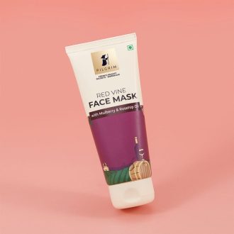 Pilgrim Anti Ageing Red Vine Face Pack & Mask Paste with Mulberry Extracts & Rosehip Oil for Glowing Skin, De-Tan, Dark Spots, Blackheads Removal, 100g - Image 2