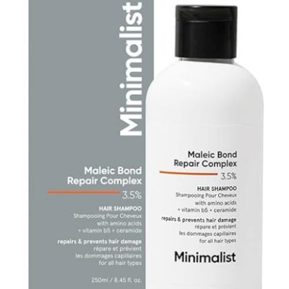 Minimalist Bond Repair Shampoo For Damaged, Dry & Frizzy Hair, Maleic Bond Repair Complex 3.5% With Patented Technology, Sulphate & Paraben Free Shampoo For Women & Men, 250 Ml (Pack Of 1)