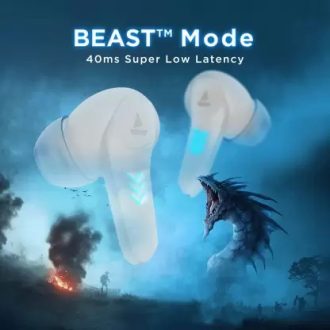 boAt Immortal 131 with Beast Mode, 40 Hours Playback and ENx Tech Bluetooth Headset  (White Sabre, True Wireless) - Image 2