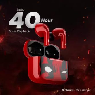 boAt Airdopes 161 Deadpool Edition w/ 40 HRS Playback, ASAP Charge & IPX5 Rating Bluetooth Headset  (Assassin Red, True Wireless) - Image 4